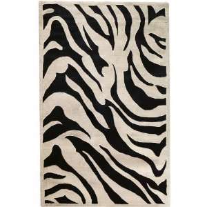  Zebra Area Rug   2x3, Black