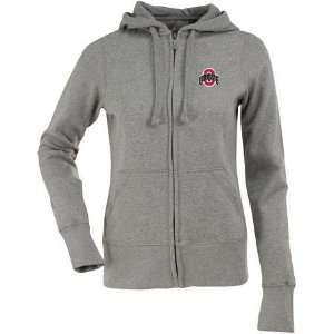  Ohio State Womens Zip Front Hoody Sweatshirt (Grey 