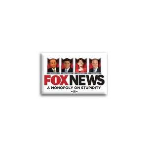  2 PAIR BUTON LOT  Fox News: A Monopoly on Stupidity   2 x 