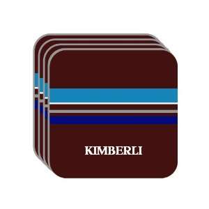 Personal Name Gift   KIMBERLI Set of 4 Mini Mousepad Coasters (blue 