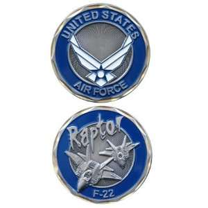 U.S. Air Force F 22 Raptor Challenge Coin 