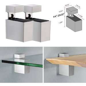  Dolle Cuadro Stainless Steel Adjustable Shelf Brackets for 
