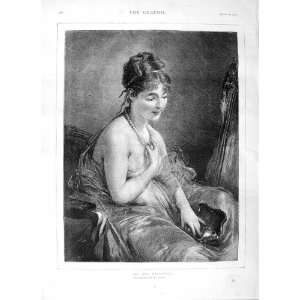   : 1875 CHAPLIN ANTIQUE PORTRAIT BEAUTIFUL LADY WOMAN: Home & Kitchen