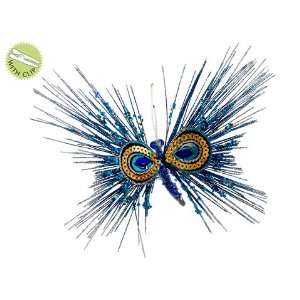   Embroidered Glittery Blue Butterfly Christmas Ornament: Home & Kitchen