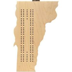  Vermont Shaped Cribbage Board   Made in the USA: Toys 
