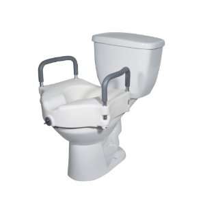 Drive Medical Deluxe Elevated Raised Toilet Seat with Removable Padded 