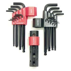 Allen Pal 15217 18 Piece Ball End Hex Key Set with 9 Key 3/8 Inch to 7 