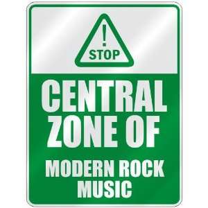  STOP  CENTRAL ZONE OF MODERN ROCK  PARKING SIGN MUSIC 