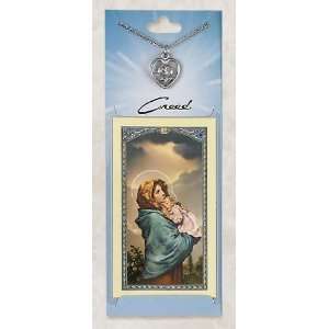  Prayer Card with Pewter Medal Prolife Rose: Jewelry