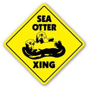 SEA OTTER CROSSING Sign xing gift novelty sealife ocean animal lover 