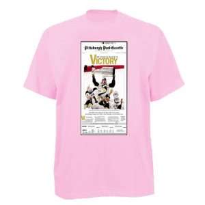 Pittsburgh Post Gazette Victory Pink T Shirt:  Sports 