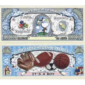    Set of 10 Bills Its A Boy Million Dollar Bill Toys & Games