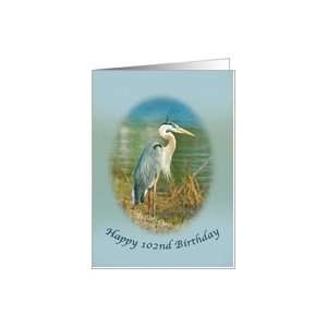  Birthday, 102nd, Great Blue Heron Card: Toys & Games