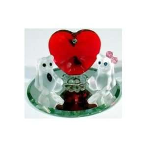  Crystal Bears Under Red Heart