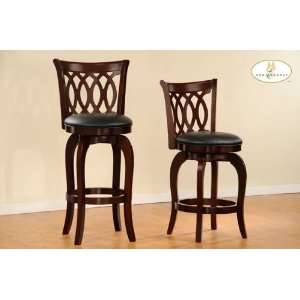 Home Elegance 1133 29S Shapel Swivel Bar Height Chair  Pack of 2 