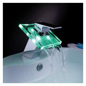 Color Changing LED Bathroom Sink Faucet (Waterfall)