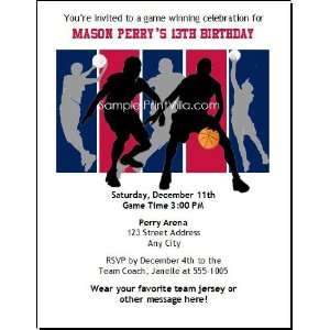  New Jersey Nets Colored Birthday Party Invitation 