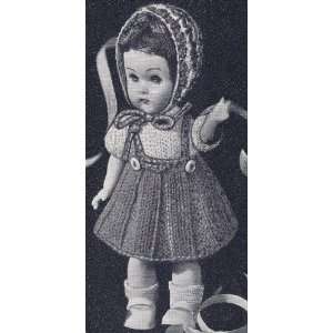 Vintage Knitting PATTERN to make   8 inch Doll Clothes Outfit Hat. NOT 