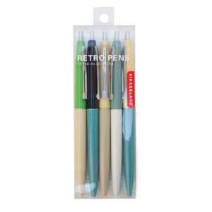  Kikkerland Retro Pens, Set of 5, Multi (4308 A): Office 