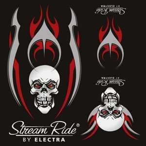  Electra Bicycle Sticker Set (Skull Sticker): Sports 