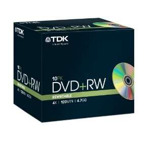  TDK DVD+RW 4.7Gb 4x Pack 10 rewritable blank tdk dvdrw 4x 