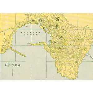  Cram 1898 Antique Map of Genoa: Office Products