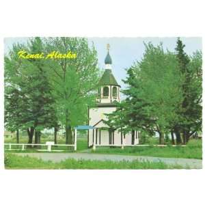  1970s Vintage Postcard Early Russian Church Kenai Alaska 