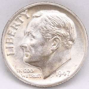  1947 U.S. Roosevelt Silver Dime 