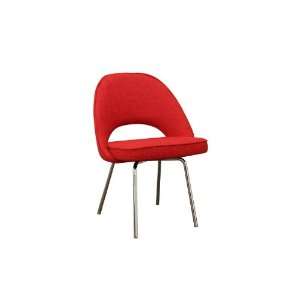  Mid Century Modern Red Twill Executive Side Chair: Home 