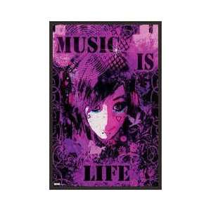  Music Is Life Framed Poster: Home & Kitchen