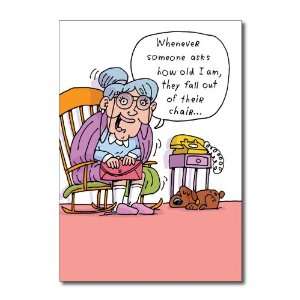 Fall Out of Chair Funny Happy Birthday Greeting Card 