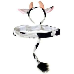  Plush Cow Headband Ears and Tail Costume Set: Toys & Games