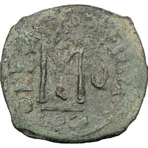 Phocas on Maurice Tiberius 602AD Rare HUGE Ancient Byzantine Coin 