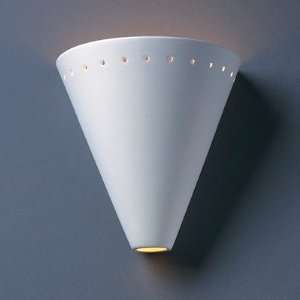   Cone Wall Sconce with Perfs Finish Hammered Pewter