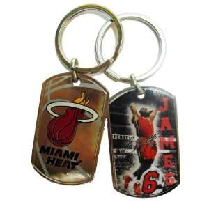  Miami Heat LeBron James Dog Tag Keychain: Sports 