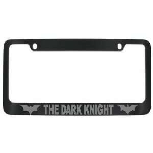   The Dark Knight Black Metal Frame with Silver Lettering   2 free caps