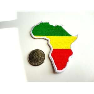  Rasta Flag Patch, 3.5 x 3 Iron On Embroidered Patch 