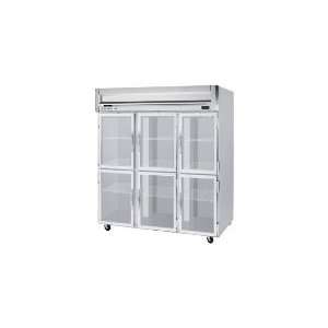   Refrigerator, 6 Glass Half Doors, Stainless & Aluminum Interior, 74 cu