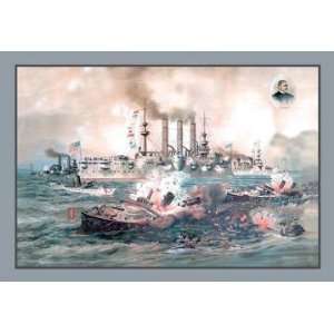   By Buyenlarge Naval Battle, Santiago 20x30 poster