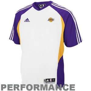   Lakers White On Court Shooting Performance T shirt: Sports & Outdoors