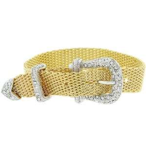  Michele Mies Two tone Buckle Crystal Bracelet: Jewelry