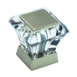  Abernathy Glass / Satin Nickel 1 Square Knob