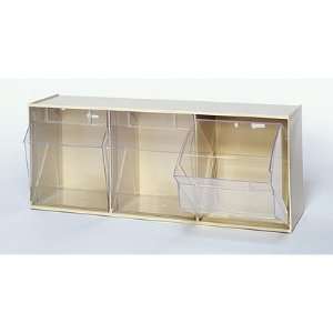  Clear Tip Out Bins (3 Compartments) Color Gray