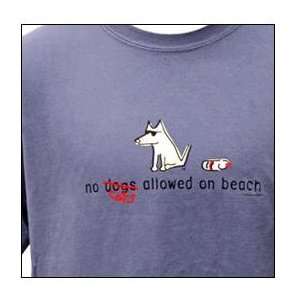 Designer Cotton T Shirt   Garment Dyed No Cats on the Beach T Shirt 