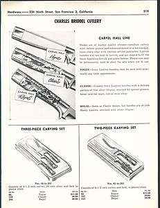 1952 Ad Charles Briddel Cutlery Carvel Hall Regal Vogue Classic 