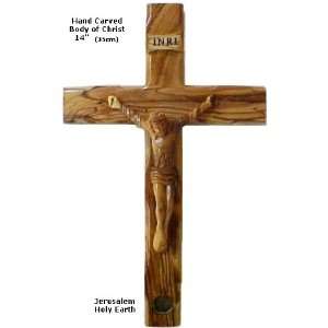    Crucifix Hand Carved Body of Christ Holy Earth 