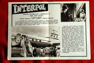INTERPOL GILLING ANITA EKBERG 1957 EXYU MOVIE PROGRAM  