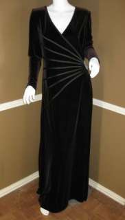 Tadashi Long Formal Brown Velvet Stretch Gown Dress M L  