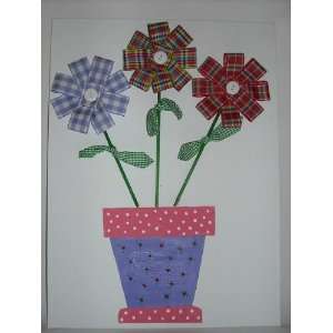  3D Fabric Flowers in a Vase Canvas Painting Kit: Arts, Crafts & Sewing