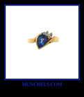 SOLID 14K Y GOLD DIAMOND AND PEAR SHAPE TANZANITE RING